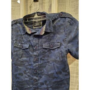 ROK Blue Camo Boys Button Down Polo‎